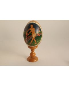 Œuf bois peint Signe astrologique Verseau