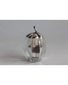 Pot à colle cristal et argent anglais