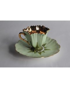 Tasse et sous-tasse porcelaine fleur