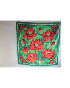 HERMES Foulard soie Fleurs de Lotus Christianne de Vauzelles