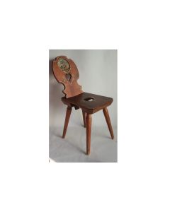 Ancienne Chaise pour enfant bois peint Boite à musique Suisse