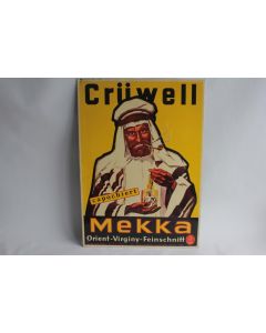 Plaque tôle publicitaire Tabac Crüwel Mekka cigarette