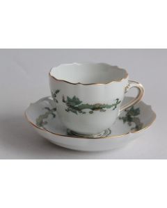 MEISSEN Tasse porcelaine Dragon vert