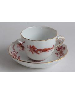 MEISSEN Tasse porcelaine Dragon rouge