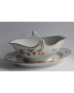 MEISSEN Saucière porcelaine Fleurs XIXe siècle