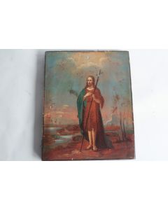 Icône orthodoxe russe Saint Jean-Baptiste XIXe siècle