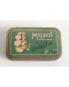 Boîte médicaments tôle lithographiée Muxol pour l'intestin