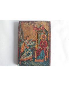 Icône orthodoxe peinte Annonciation Marie ange Gabriel