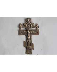 Croix orthodoxe bronze Vieux-Croyants Russie XIXe siècle