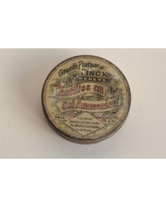 Boîte médicaments tôle Pastilles Sel Ammoniac Pharmacie Finck Genève