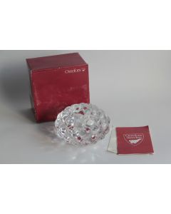 ORREFORS Sweden Bougeoir framboise cristal Anne Nilsson Suède