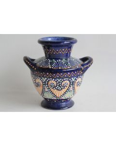 Vase faïence décor émaillé perlé HB Quimper F250 D708 PK