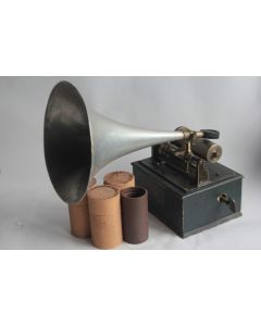 Phonographe à cylindre Pathé avec 22 cylindres en cire