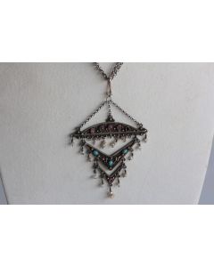 Collier pendentif argent vermeil XIXe siècle