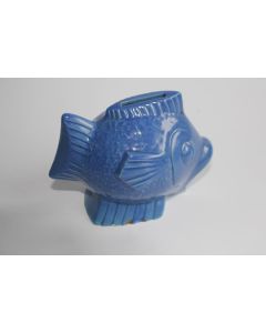 Ancienne tirelire à casser porcelaine poisson