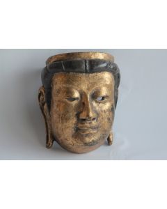 Masque d'offrande de Bodhisattva bois laqué Japon