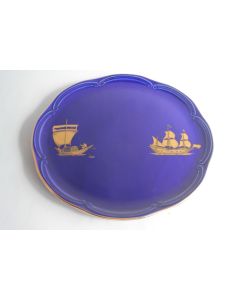 Plat faïence GIEN Bateaux