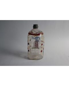 Bouteille de Schnaps verre émaillé XVIIIe siècle Suisse
