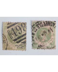 Timbres Grande Bretagne cinquantenaire règne Victoria 1s 1887 oblitéré