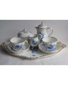 MEISSEN Service à café Tête à tête porcelaine Blue Flowers