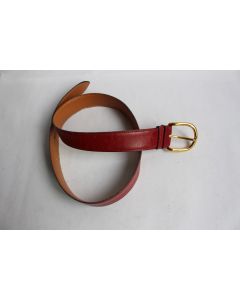 Ceinture HERMES réversible rouge /havanne taurillon Clémence gold