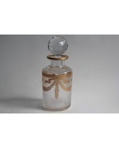 SAINT LOUIS Flacon à parfum cristal givré et doré