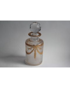 SAINT LOUIS Flacon à parfum cristal givré et doré