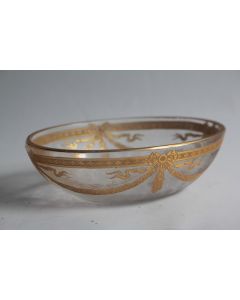 SAINT LOUIS Porte savon cristal givré et doré