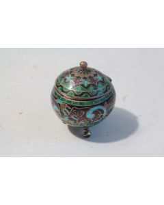 Boite miniature argent et émaux cloisonnés Éléphants