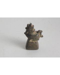 Ancien poids à opium 2 tikal Chinthe bronze Birmanie