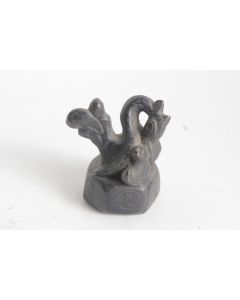 Ancien poids à opium Oiseau bronze Birmanie