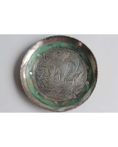 Coupelle dinanderie LOYS Lucha Bateau Art déco