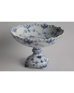 Coupe sur pied porcelaine Bleu cannelé Royal Copenhague Danemark