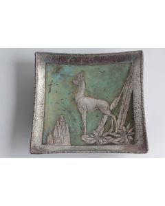 Vide poche dinanderie LOYS Lucha Chamois Art déco