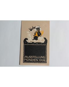 CPA illustrée Ausstellung München 1908 Moos Allemagne