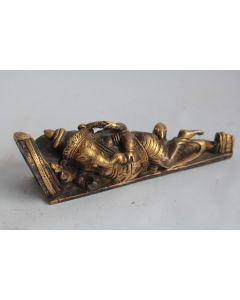 Ancien bronze Ganesh allongé divinité indienne Népal