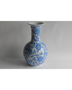 Grand vase porcelaine Fleurs bleues Chine