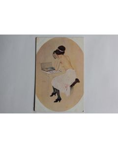 CPA illustrée Raphaël Kirchner Peinte par elle même Femme