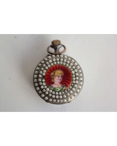 Montre de gousset argent émail guilloché