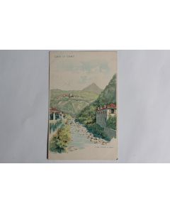 CPA illustrée Italie Lago di Como Fiume varone a dervio