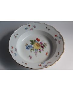 MEISSEN Assiette creuse porcelaine Fleurs Papillons XIXe siècle