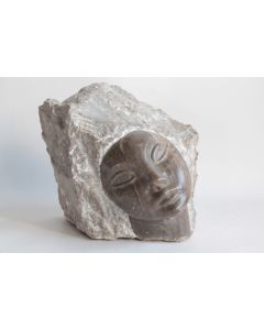 Sculpture pierre Ibañez Visage Femme