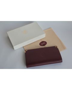 CARTIER Portefeuille Porte-monnaie long cuir bordeaux