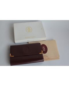 CARTIER Portefeuille Porte-monnaie cuir bordeaux