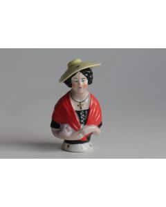 Demi figurine porcelaine Femme Côte d'Azur