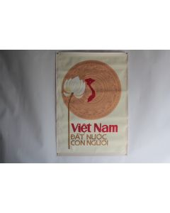 Affiche gouache propagande guerre Vietnam Country and people