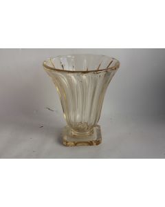 DAUM NANCY France Vase cristal jaune