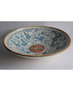 Grand Plat faïence majolique Italie décor renaissance