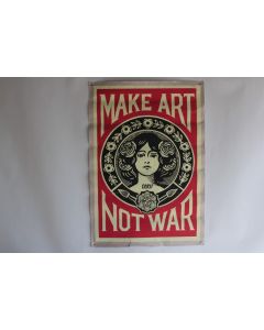 Affiche gouache make art not war Obey
