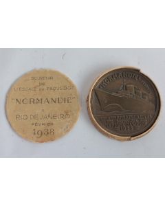 Médaille Compagnie Transatlantique Paquebot Normandie 1938